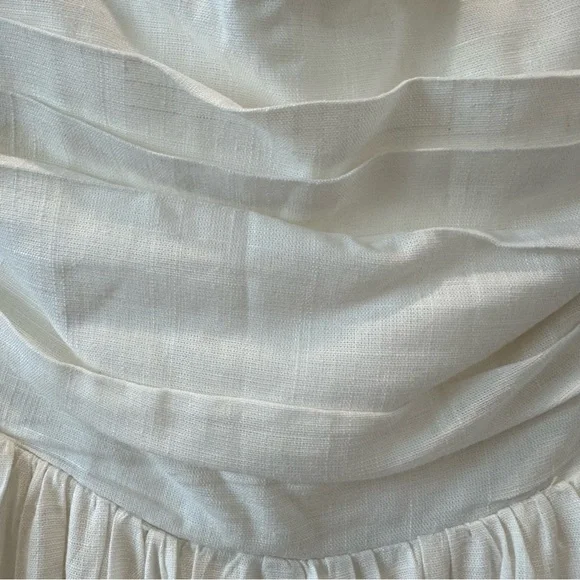 Petal & Pup Kayt Strapless Linen Blend Maxi Sundress White Bridal Bride Wedding - Picture 8 of 16